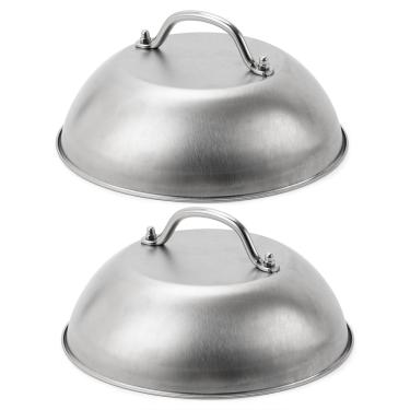 Imagem de Acessórios para grelhador - cúpula de queijo derretimento de hambúrguer esmagado resistente de 23 cm de largura - Cobertura de aço inoxidável de grau comercial para regar e cozinhar a vapor - Melhor