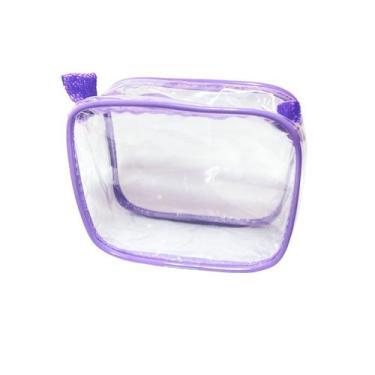 Imagem de Kit com 20 MINI necessaire transparente e LILÁS 15x12 - Gii Matos Make