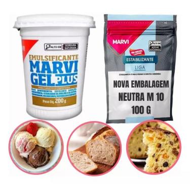 Imagem de Kit liga neutra mais emulsificante gel plus para sobremesas - MARVI