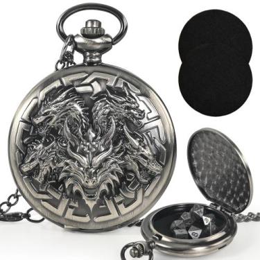 Imagem de Conjunto de Dados Kabinka DND - 7 Peças de Metal para RPG com Relógio 