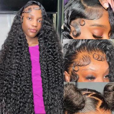 Imagem de Peruca Frontal de Renda Water Wave - 32 Polegadas, 180% de Densidade, 