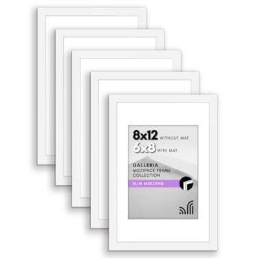 Imagem de Americanflat Moldura branca de 20 x 30 cm – exibe 15 x 20 cm com tapete e 20 x 30 cm sem tapete – Conjunto de 5 molduras com ferragens para pendurar em acrílico e dente de serra para exibição horizontal e vertical