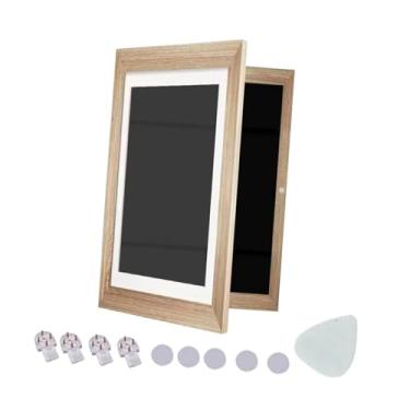 Imagem de IEUDNS 27x39cm 8k Artamento infantil Frame Frame com um painel de acrílico Acessório versátil para montagem de parede de uso horizontal ou vertical, Estrutura de Cor de Madeira
