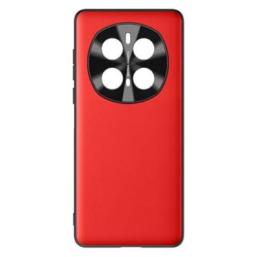 Imagem de LYJSMGZ Capa fina para Honor Magic 7 Pro/7, couro vegano líquido de alta qualidade, antiderrapante, proteção para a pele, meias para celular, vermelha, 7 Pro