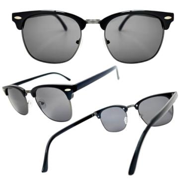 Imagem de Óculos de Sol Joachim Heat, Feminino e Masculino, Quadrado, Inspirado no Club Master, Com Proteção UV400 (Black Titanium - Cor 5)