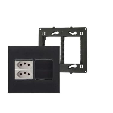 Imagem de Conjunto Placa 4x4+Suporte+2 Mod Tomada+2 Inter Pial Plus+ - Legrand