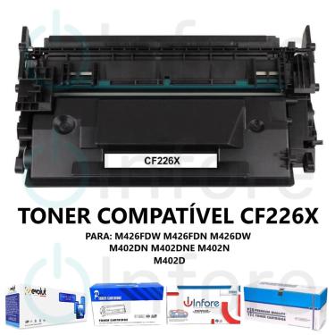 Imagem de Toner Compatível Hp Cf226x 26x p/ Impressora M426 M402 M426FDW M426DW M402DN