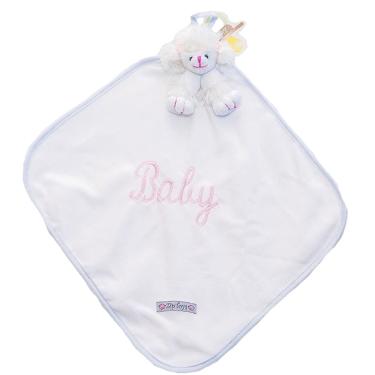 Imagem de Naninha Cetim Cachorrinha Lili Branca com Prendedor de Chupeta Zip Toys