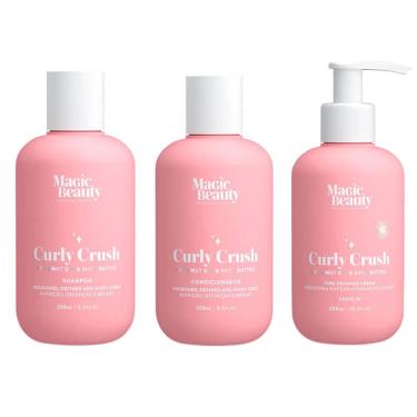 Imagem de Kit Shampoo + Condicionador + Leave In Curly Crush Cachos Magic Beauty