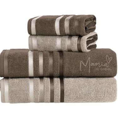 Imagem de Jogo De Toalhas De Banho 4 Peças 100% Algodão Fio Penteado Karsten Lumina (Lunar)