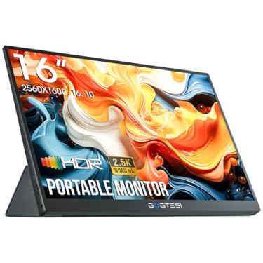 Imagem de gogtesi Monitor Portátil De 16 Polegadas, 2,5K, 60Hz, 2560×1600, Monitor Portátil De Escritório Qhd Ips, Ultrabrilhante, Com Tela Fosca Para Pc, Mac, Telefone, Switch, Ps, Xbox Com Usb-C E Hdmi