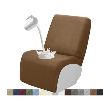 Imagem de ROFASVCO Capas de sofá reclináveis à prova d'água, laváveis, em forma de L, capas de sofá reclináveis, capas de sofá com canto elástico (capa de assento adicional, marrom claro)
