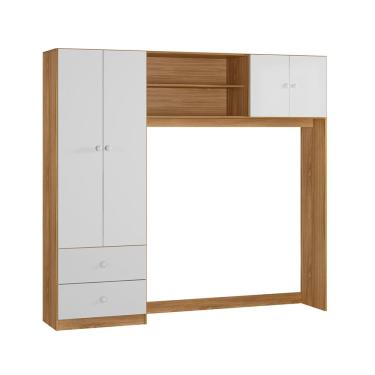 Imagem de Guarda Roupa Infantil Conjugado Ternura Nature/branco - Peternella