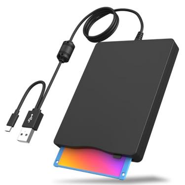 Imagem de Leitor de disquete, unidade de disquete externa de 3,5 polegadas com USB Tipo-C, unidade de disquete FDD portátil para laptop PC Windows 11/10/8/7/2000/XP