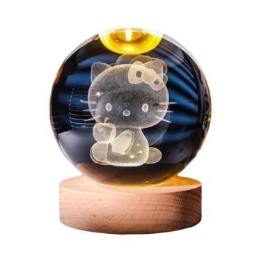 Imagem de Bola de Cristal 3D Infantil com Luz Noturna (6cm) - Pikachu, Doraemon,