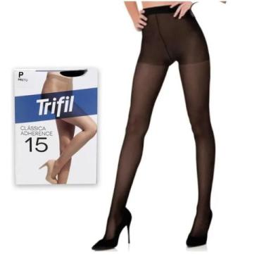Imagem de Meia calça feminina trifil fio 15 com lycra adherence, EG, Preto