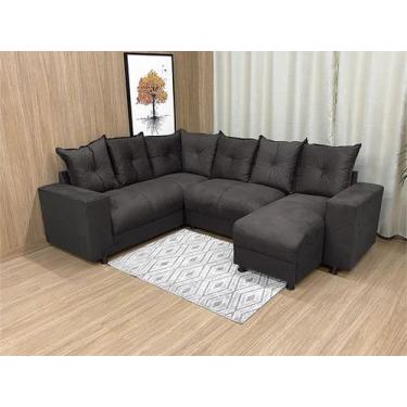 Imagem de Sofá de Canto C/ Chaise - Com 06 Lugares - Veneza Estofados, Marrom