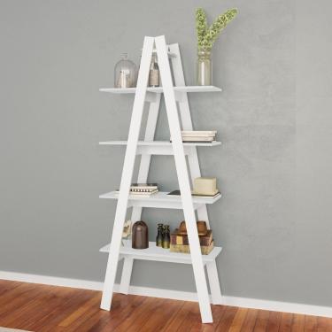 Imagem de Estante 4 Prateleiras Escada Rt3048 Movelbento Branco