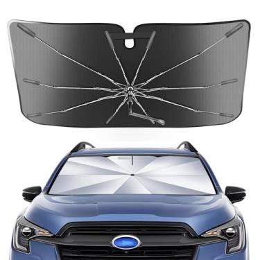 Imagem de Guarda-sol portátil para para-brisas personalizado adequado para Subaru Ascent 2019-2025, 2 em 1 cristal de gelo durável guarda-chuva compacto sombra UPF50+ UV proteção contra isolamento térmico