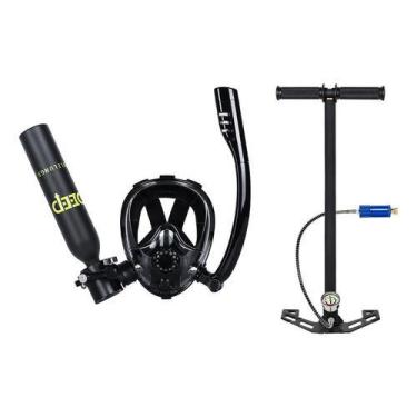 Imagem de Kit Mascara De Mergulho Com Cilindro Oxigenio Bomba Snorkel - Draconis