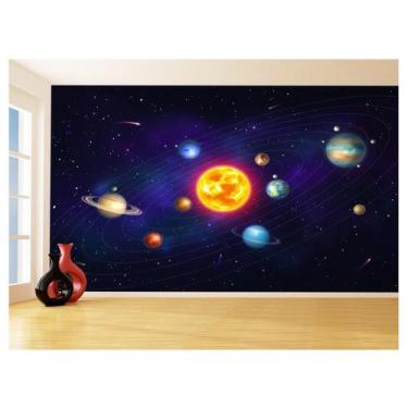 Imagem de Papel De Parede 3D Espaço Estrelas Planetas 3,5M Nsp192 - Você Decora