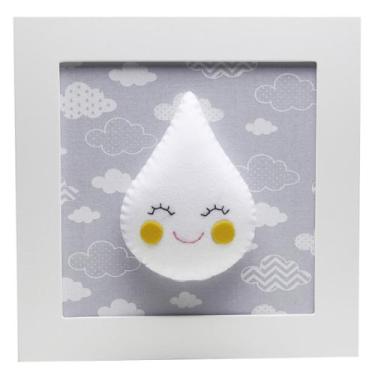 Imagem de Quadro Decorativo Gota Com Carinha Cinza Bebê Infantil - Potinho de me