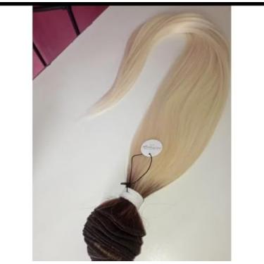 Imagem de Cabelo FIBRA parece com cabelo humano 200gr 70cm loiro Esfumado 613# na tela