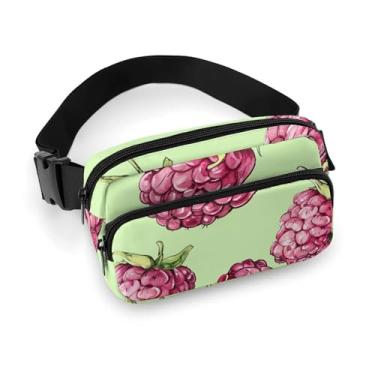 Imagem de Bolsa de cinto pochete bolsa de cintura pêssego padrão framboesa bolsas transversais para mulheres, bolsa de bumbum em todos os lugares, bolsa de cinto