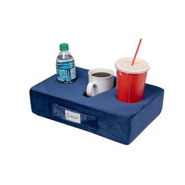 Imagem de Cup Cozy Pillow Azul-marinho - Como visto na TV - o melhor suporte de copo do mundo! Mantenha suas bebidas por perto e evite derramamentos. Use-o em qualquer lugar - sofá, chão, cama, caverna, carro