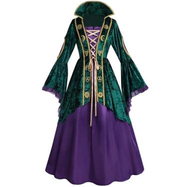 Imagem de Fantasia de bruxa FCCAM para mulheres Winifred Mary Sanderson fantasia adulto cosplay de Halloween, Verde, G