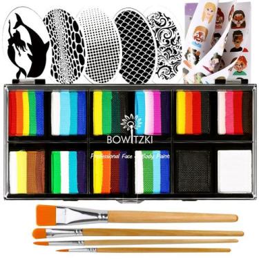 Imagem de Kit de pintura facial Bowitzki Professional com estêncil 12x10g