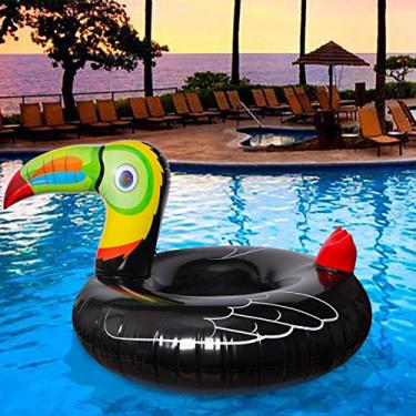 Imagem de Geefuun Boia Inflável De Tucano Tropical Para Piscina, Passeio Em Boias Natação Na Praia - Brinquedo Aquático Com Tema Luau Havaiano, Artigos Festas Crianças E Adultos