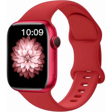 Imagem de Pulseiras de relógio esportivo patenteadas compatíveis com Apple Watch séries 10, Ultra 1/2, SE, 9, 8, 7, 6, 5, 4, 3, 2 e 1, pulseira de silicone impermeável para iWatch de 38 mm, 40 mm, 41 mm, 42 mm,