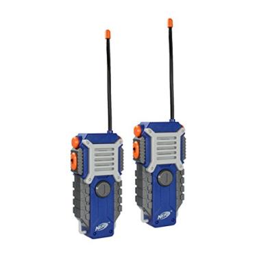Imagem de Nerf: Walkie Talkie para Crianças, Conjunto de 2, Alcance de 300 m, Robusto, Bateria, Cinza, Azul e Laranja