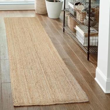 Imagem de Chardin home Tapete trançado de juta natural tecido à mão – corredor 5 x 15 cm | Estilo rústico boho de fazenda | Tapete de fibra natural sólida para corredor, entrada, cozinha, quarto, sala de jantar