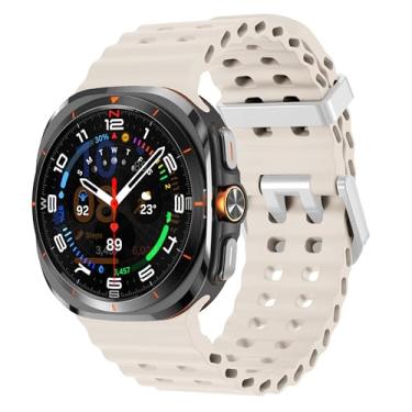 Imagem de Sodhad Pulseira de silicone macio compatível com Samsung Galaxy Watch 7 de 44 mm e 40 mm e pulseiras esportivas respiráveis para Galaxy Watch 7 6 5 4 de 44 mm e 40 mm / 6 Classic de 43 mm 47 mm / 5