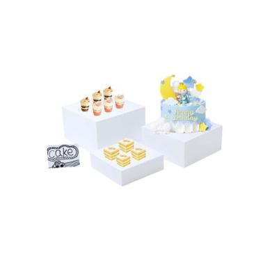 Imagem de Buffet Risers Yienopoke, 3 peças de caixas de cubos de acrílico aninha