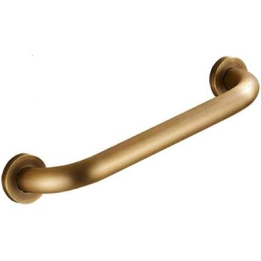 Imagem de Barras De Apoio De Alça De Banho, Corrimãos De Banheiro Trilho De Suporte Montado Na Parede Corrimãos De Apoio Escovados De Latão Ferramentas Auxiliares Para Idosos, Brushed Brass, 50cm