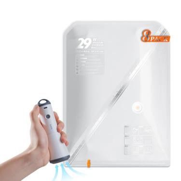Imagem de Vacbird Sacos de armazenamento a vácuo para roupas e viagens, pacote com 8 sacos de vedação a vácuo de 73,7 cm com bomba de carregamento sem fio, embalagem de compressão para roupas, mala, bagagem e