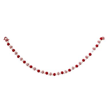 Imagem de Lilihuimaoyi Guirlanda de Bolas de Natal, Bolas Vermelhas E Brancas, Enfeite Pendurado para Lareira, Externo, Interno, Casa, Parede, Feriado