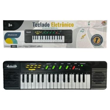 Imagem de Teclado Musical Infantil 37 Teclas Eletrônico Com Microfone TK-AB2939