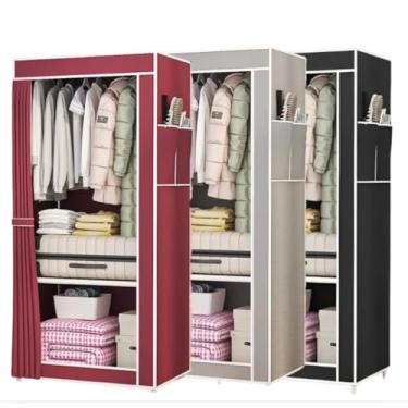 Imagem de Guarda Roupa Dobrável Armário Organizador Multiuso Roupeiro Cabideiro Sapateira(ALEATÓRIO,SOLTEIRO)