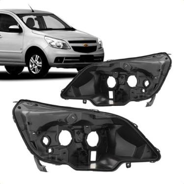 Imagem de Carcaça de farol LE Agile 2009 a 2014 Montana 2011 a 2021 reposição automotiva substitui peça original suporte de iluminação frontal resistente durável