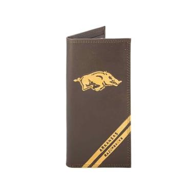 Imagem de NCAA Arkansas Razorbacks Zep-Pro Carteira longa de couro para secretária em relevo marrom