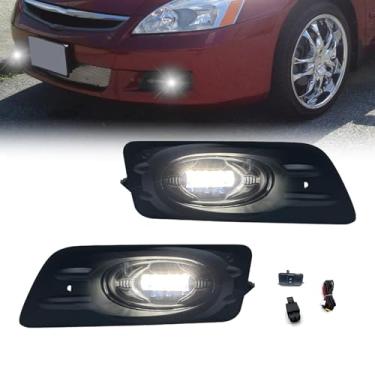Imagem de Faróis de neblina de LED compatíveis com Honda Accord Sedan 2006 2007 4 portas para-choques dianteiros faróis de neblina com interruptor e kit de fiação - 1 par