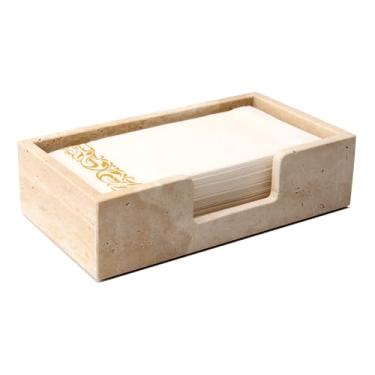 Imagem de Shonmogar Suporte de toalha de hóspede travertino natural porta-guardanapos de banheiro suporte de guardanapo de pedra de luxo para banheiro, suporte de toalha de hóspede elegante bandeja para