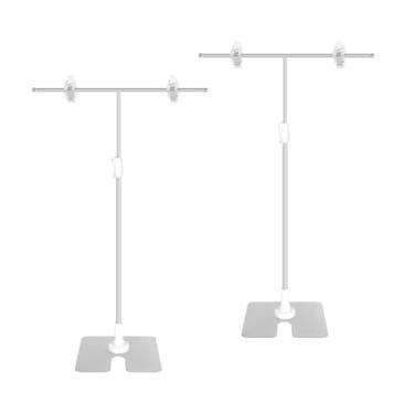 Imagem de YWMJZEU Suporte de banner ajustável para cartazes, 2 peças, multifuncional, resistente, de aço, para restaurantes e lojas de varejo