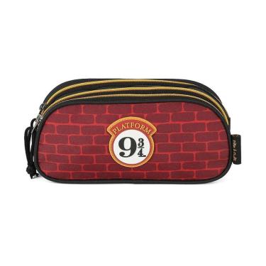 Imagem de Estojo Escolar Triplo Luxcel Harry Potter Hogwarts Vinho