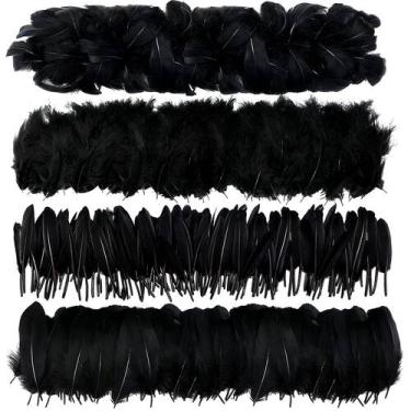 Imagem de Feathers MWOOT 400 unidades Black Goose Craft 7-15 cm