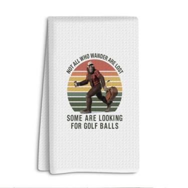 Imagem de Toalha de golfe engraçada, presentes para homens, fãs, pai, avô, aniversário do dia dos pais, acessórios de golfe para marido ele, nem todos os que vagueiam estão perdidos
